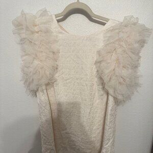 Entro Textured Tulle Sleeve Dress